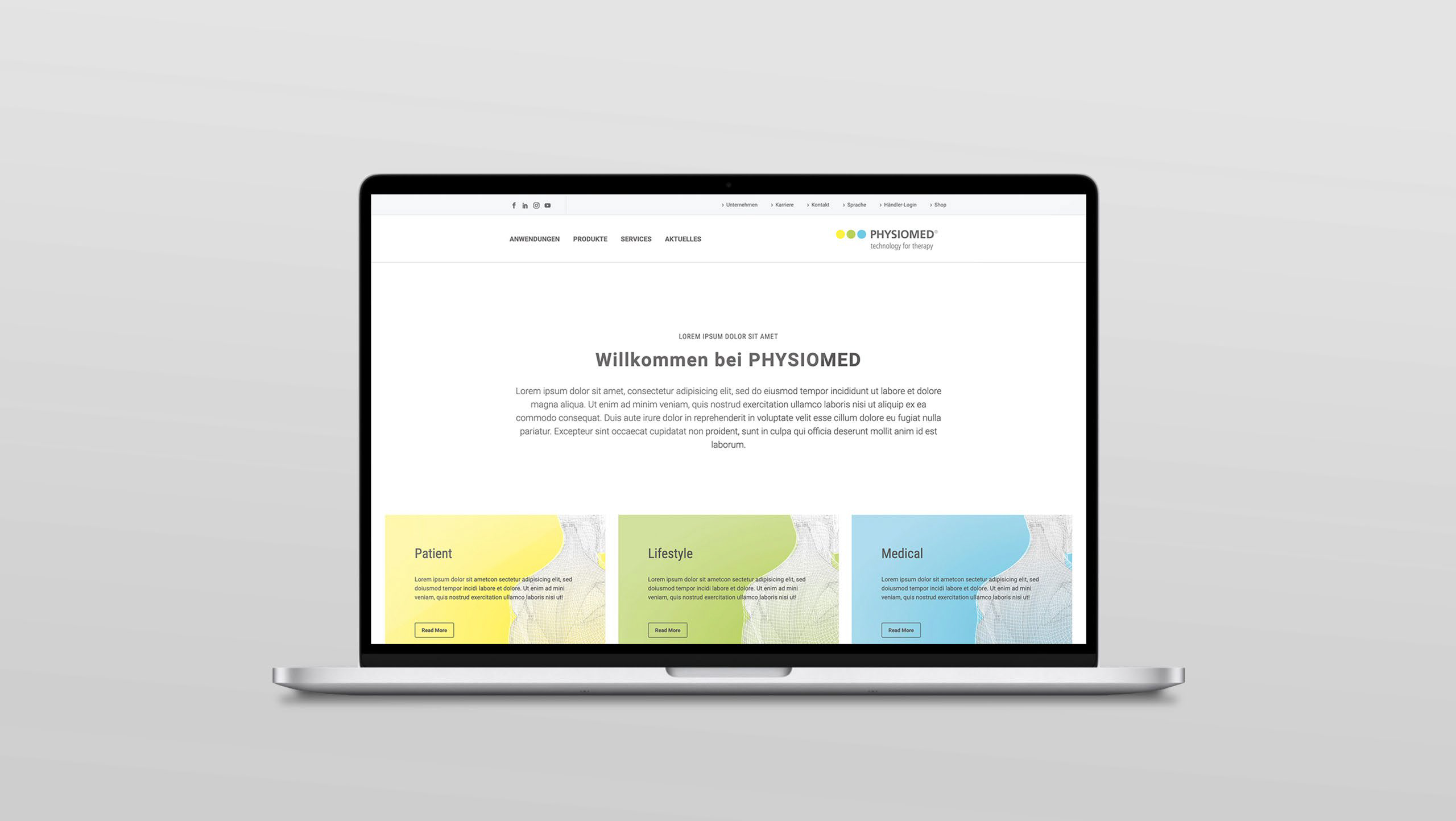 PHYSIOMED Website Mockup 1